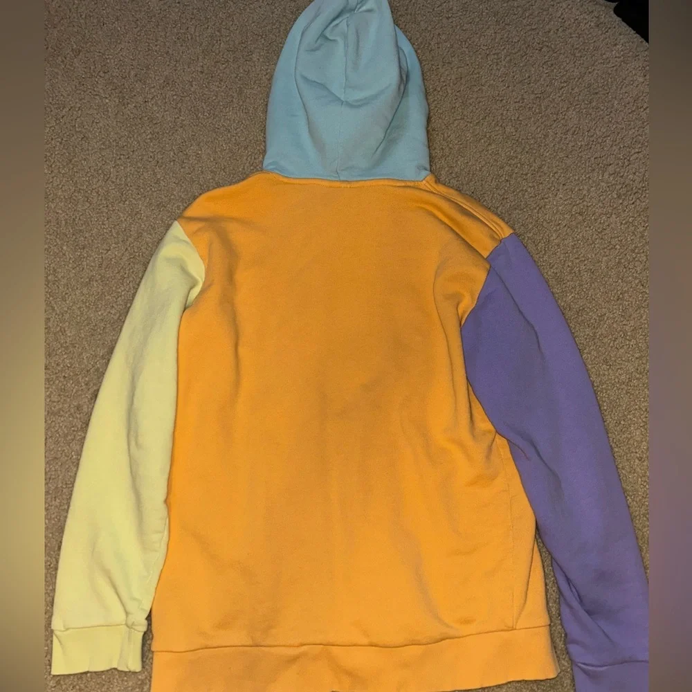 Adidas Pastel Blue and Orange Hoodie